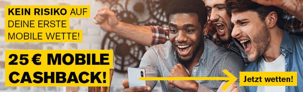 Interwetten Cashback Banner - 25€ Mobile Cashback