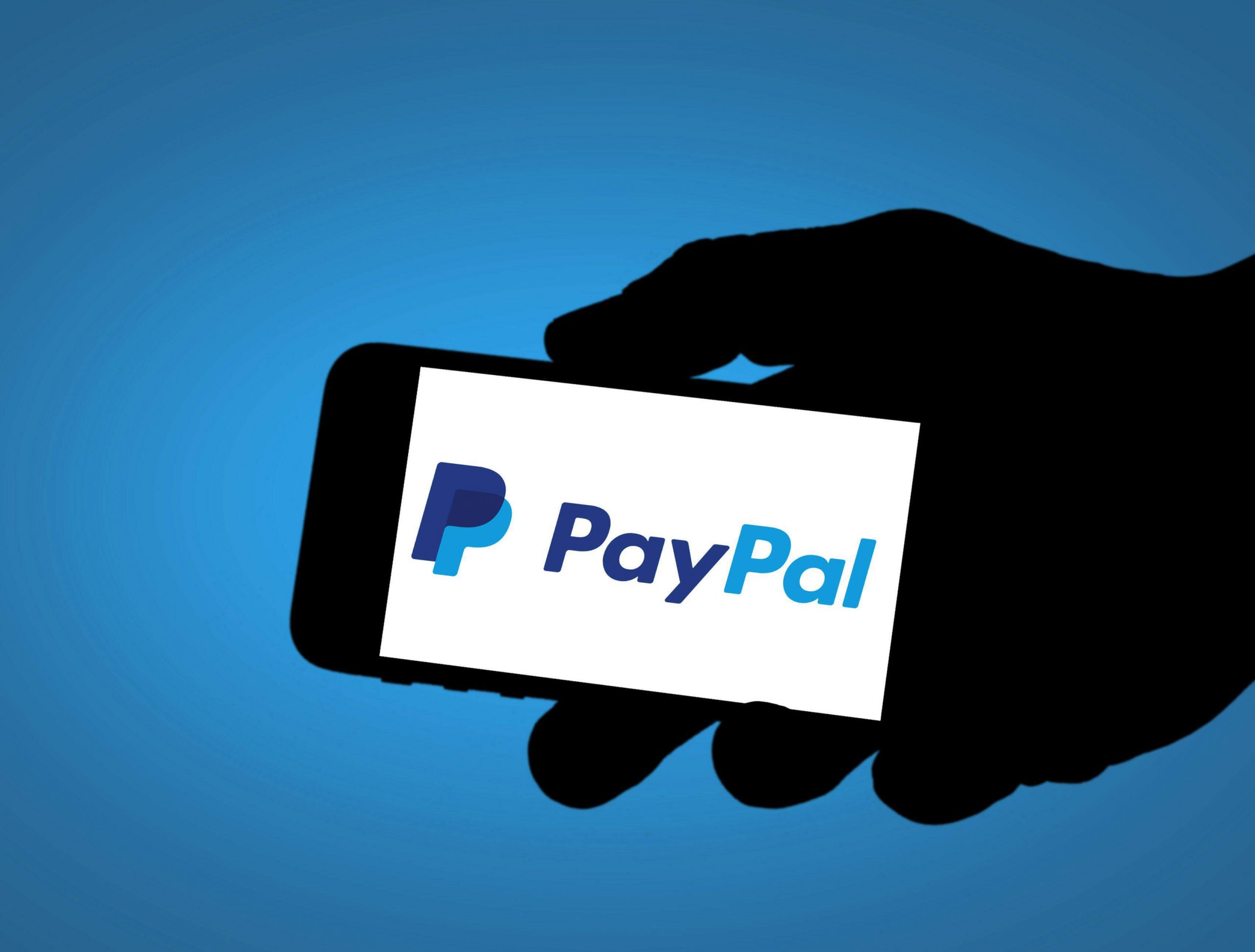 Paypal App Blauer Hintergrund
