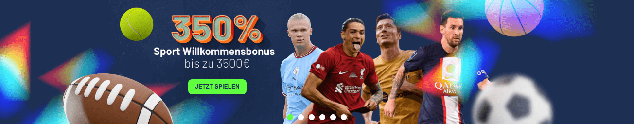 Weltbet Einzahlungsbonus - 350% Sport Willkommensbonus bis zu 3500€ Banner
