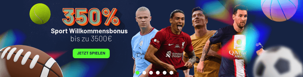 Weltbet Einzahlungsbonus - 350% Sport Willkommensbonus bis zu 3500€ Banner