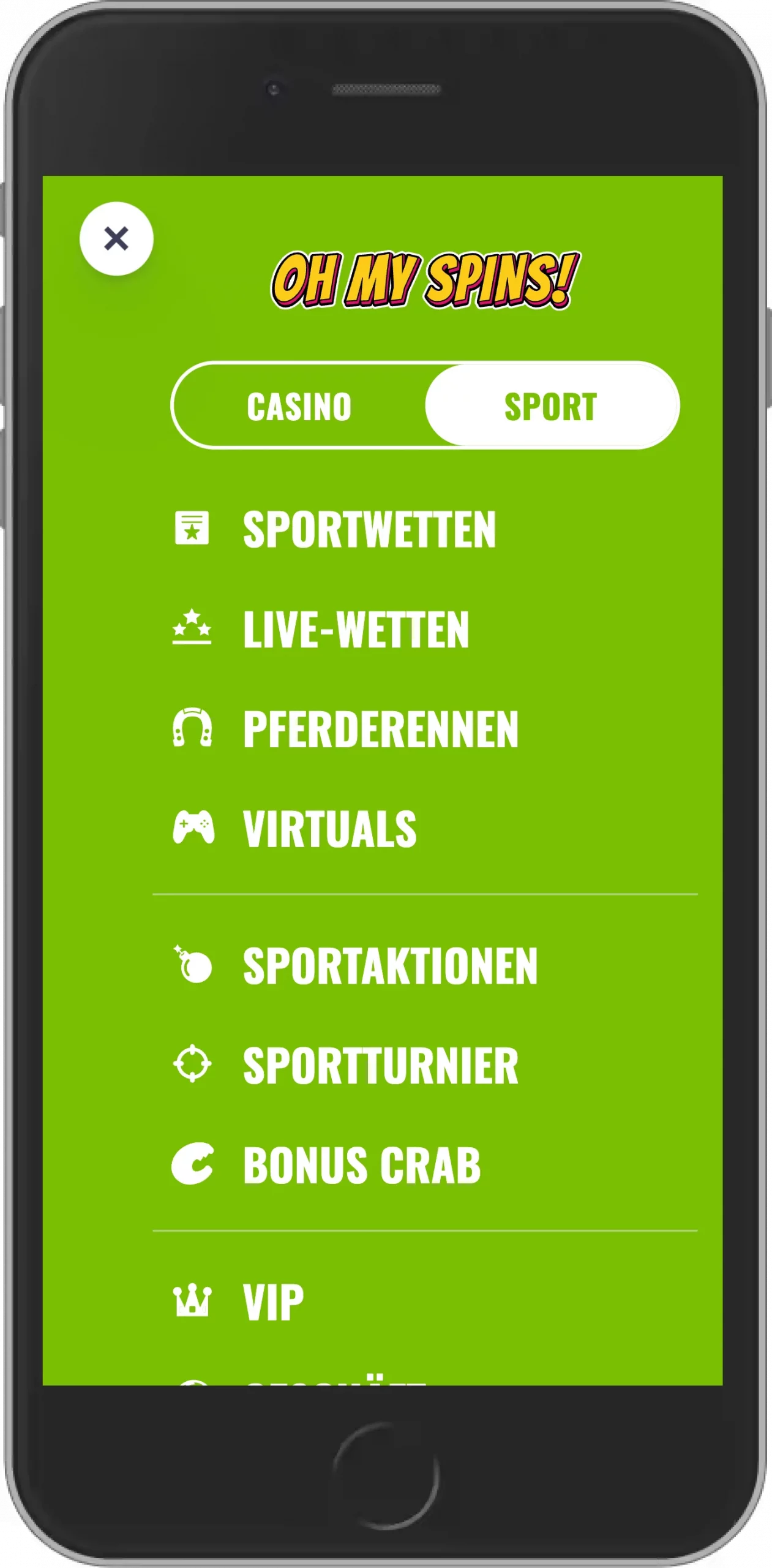 Ohmyspins passt sich automatisch an deine Mobilgeräte an.