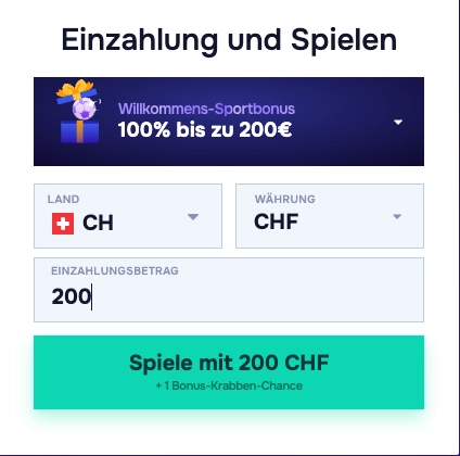 SG Casino Sportwetten Bonus in CHF