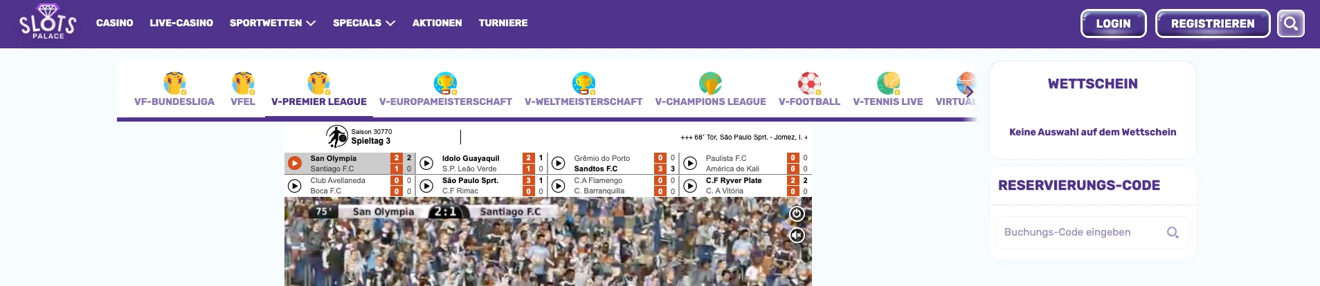 SlotsPalace Virtuelle Sportwetten