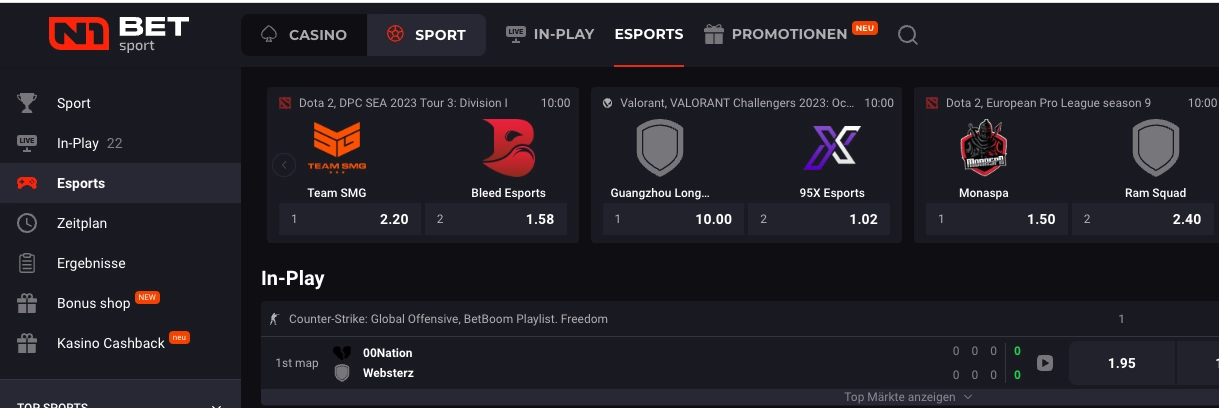 Top eSports Wettanbieter - N1Bet