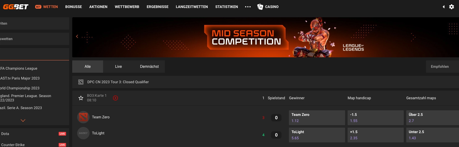 Top eSports Wettanbieter - gg.bet