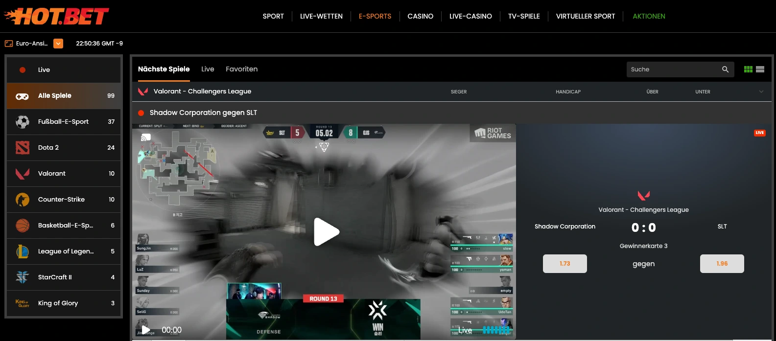 Top eSports Wettanbieter - hot.bet