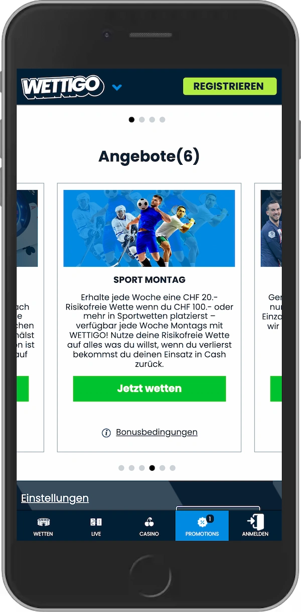 Wettigo Angebote für Bestandskunden Mobile Ansicht