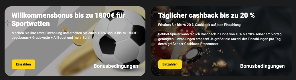 BetiBet Schweiz Bonus
