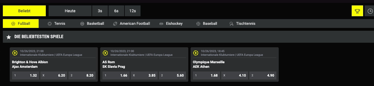 Prontobet Schweiz Sportwetten