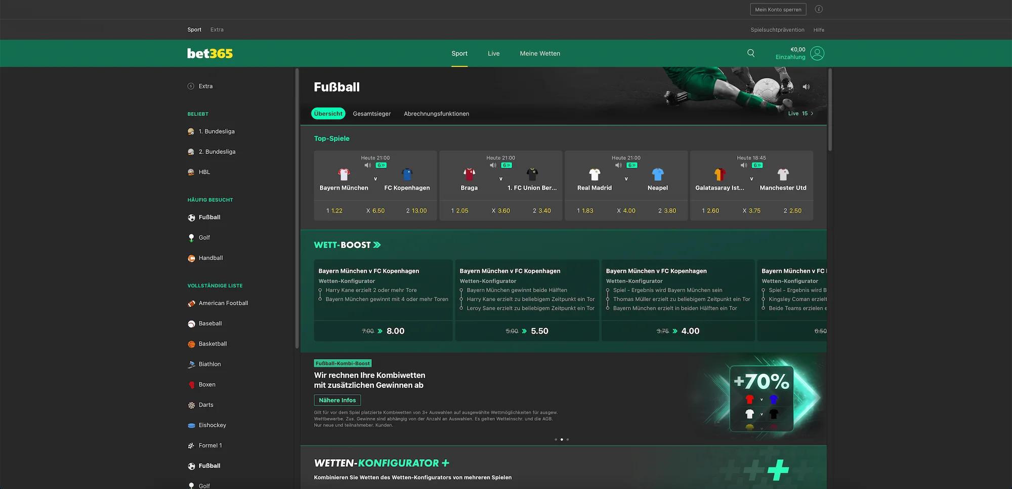 Bet365 Schweiz Sportwetten Fussball