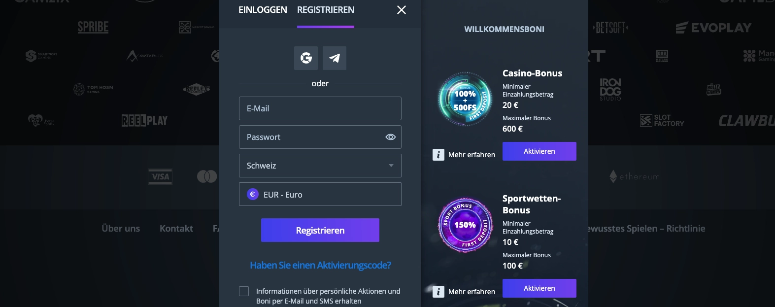 Jet Casino Schweiz Sportwetten Bonus