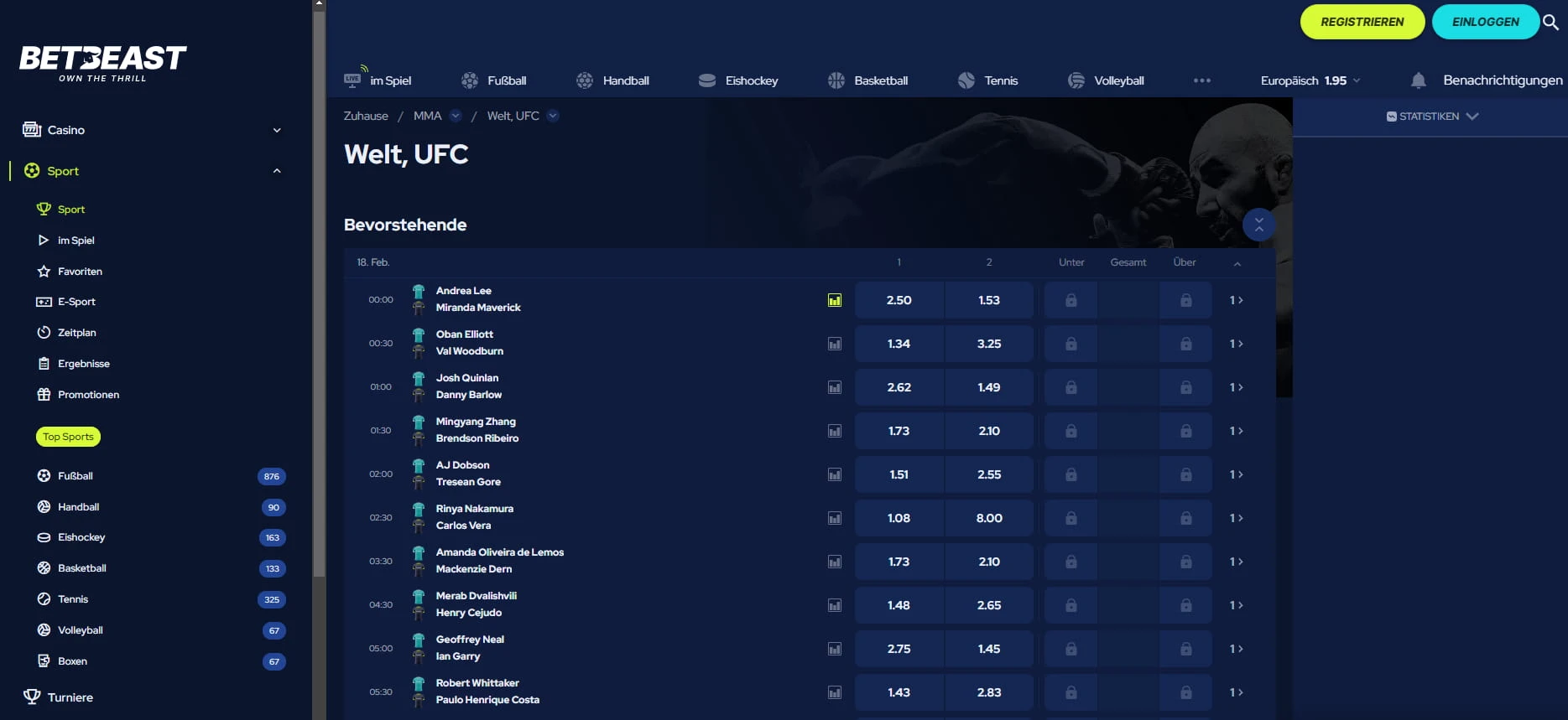 Betbeast UFC Wetten