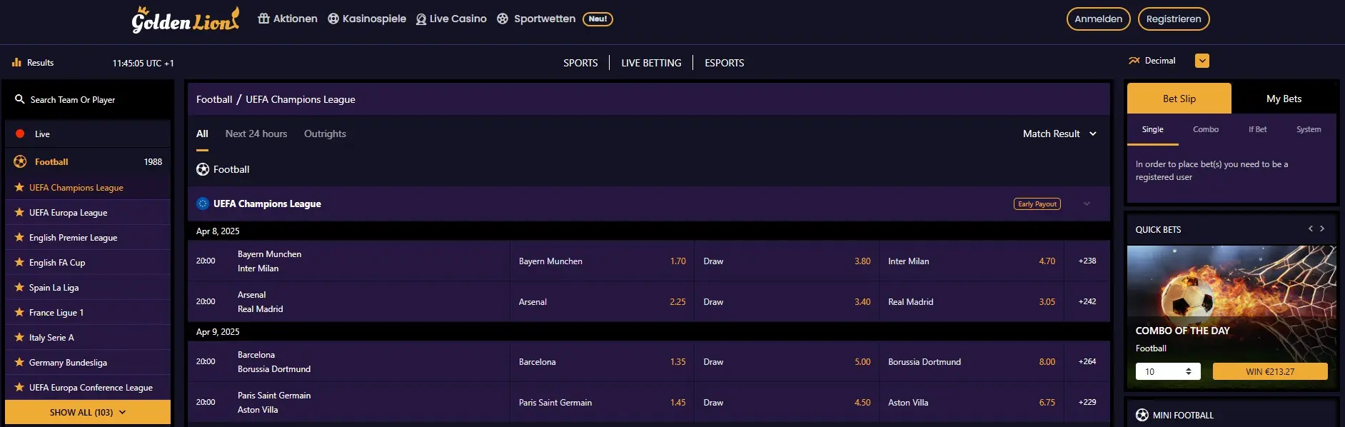 GoldenLion Sportwetten