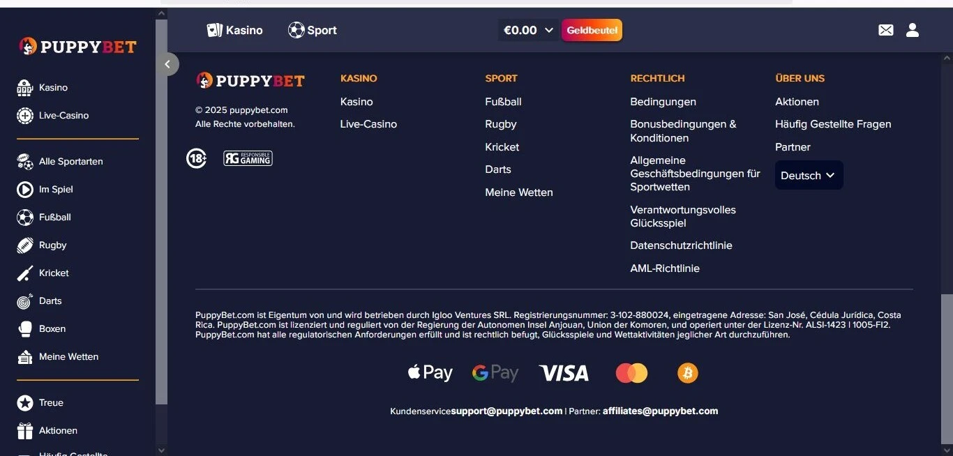 PuppyBet Sportwetten (SWS)_Lizenz