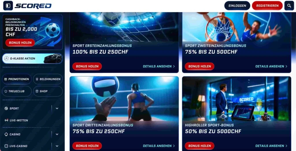 Scored Sportwetten Willkommensbonus