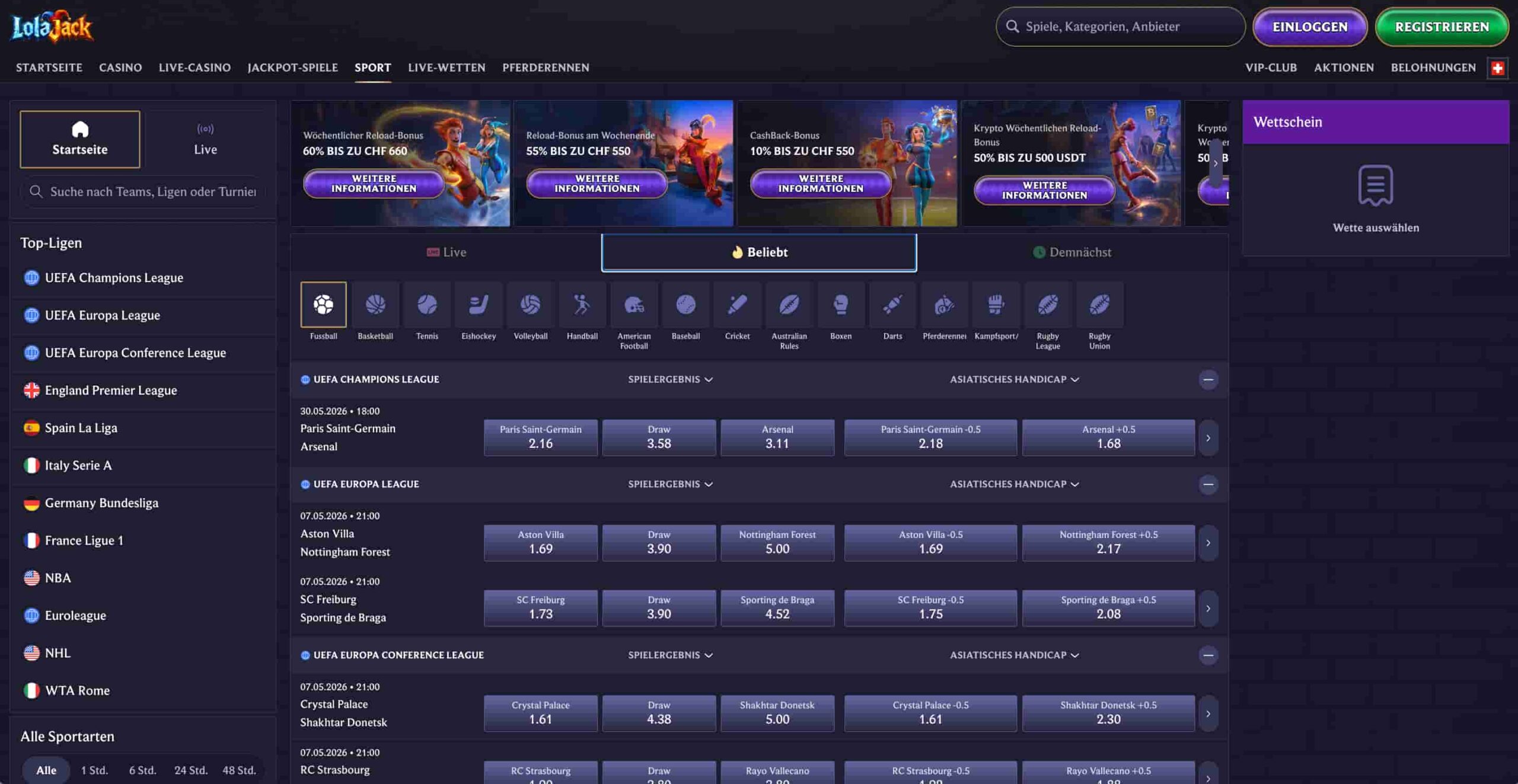 LolaJack Sportwetten