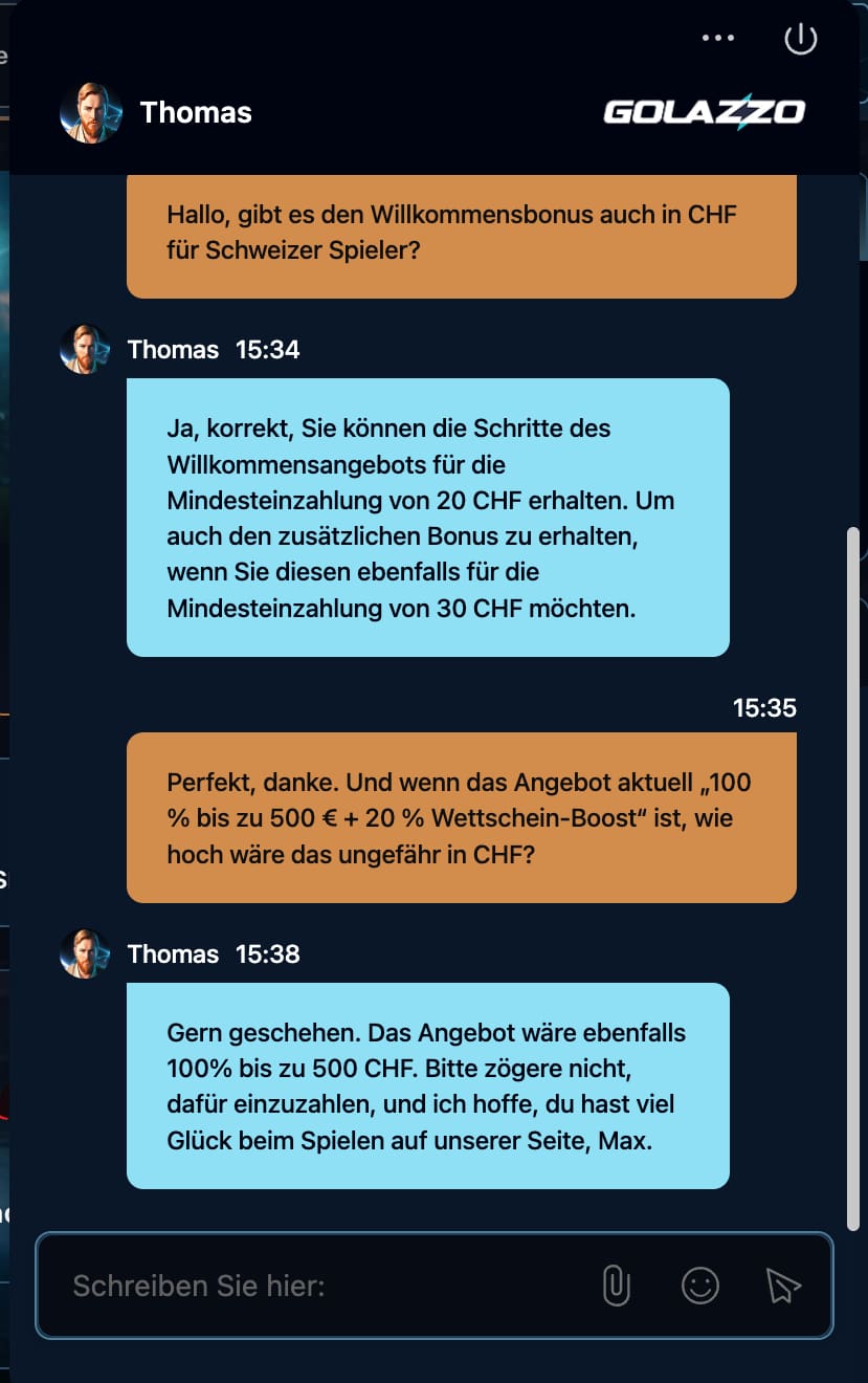 Golazzo Live Chat