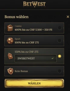 BetWest Bonuscode