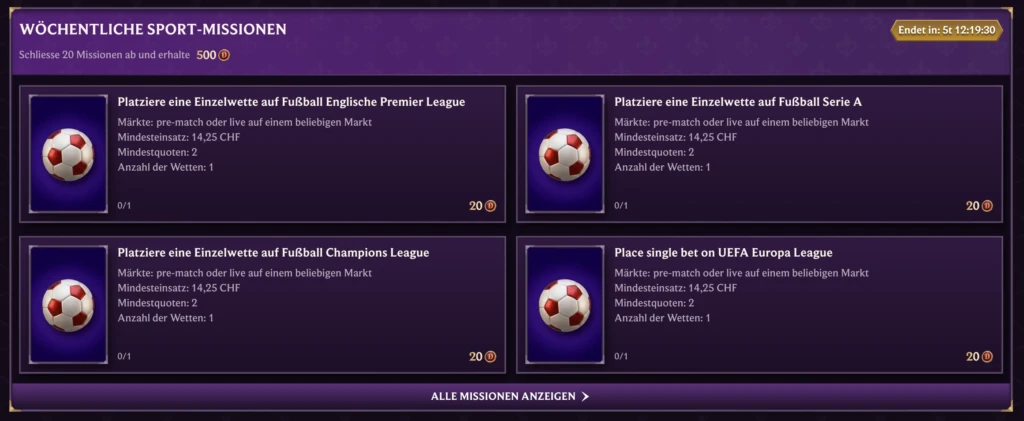 Dice Palace Missionen